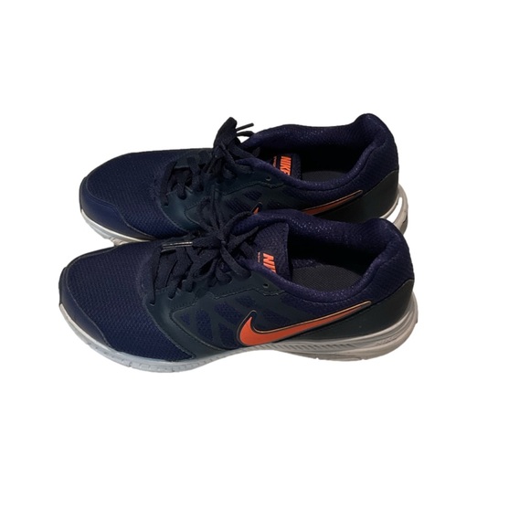 Nike Down Shifter Womens Athletic Shoe Navy Blue with orange accents. Size 9M - Picture 2 of 8